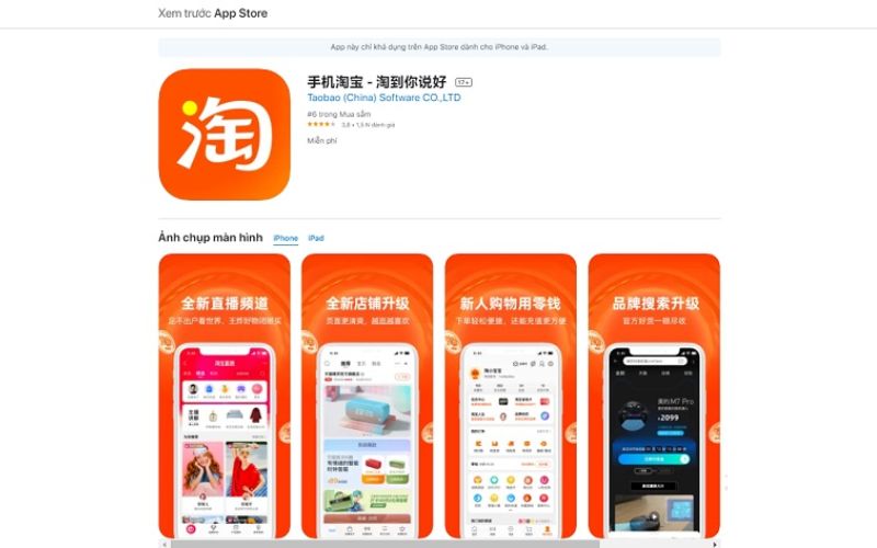 download app đặt hàng taobao
